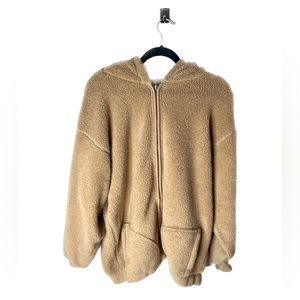 CUTE BROWN TEDDY ZIP UP HOODIE